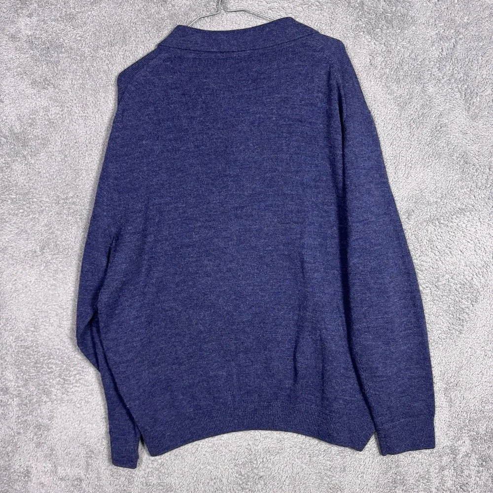 Ritter Sweater Mens 2XL XXL Baby Alpaca Pullover Jumper Polo Collar Knit Blue